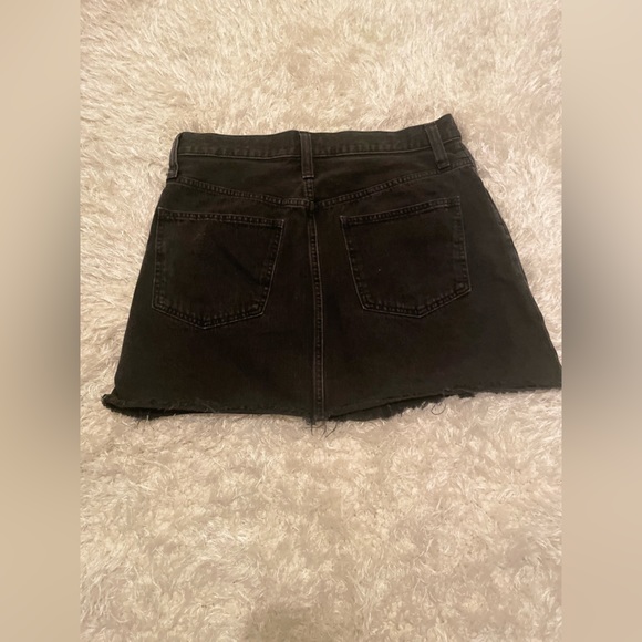 Madewell Black Denim Mini Skirt with front buttons - Picture 2 of 2